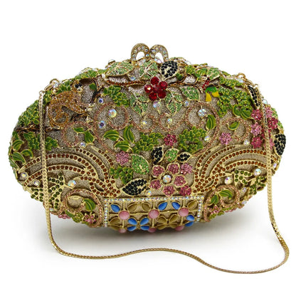 Gorgeous Diamond Clutch Purses Handbags Luxury Gold Crystal Rhinestone Evening Clutches Women Wedding Party Bag