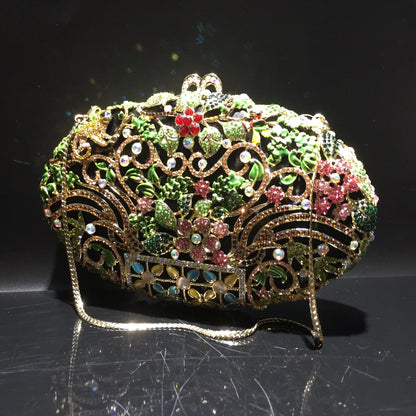 Gorgeous Diamond Clutch Purses Handbags Luxury Gold Crystal Rhinestone Evening Clutches Women Wedding Party Bag