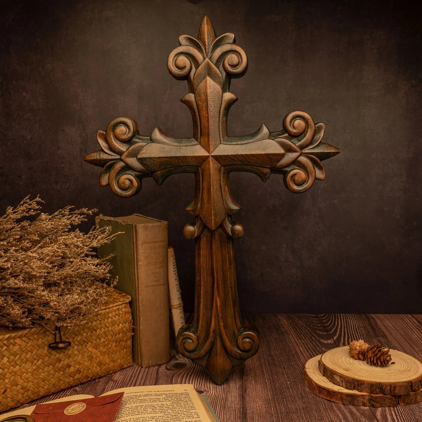 Gorgeous Wooden Cross Beech 3D Carving Crafts Home Church Wall Decoration Religious Wood Carving Gifts Free Shipping