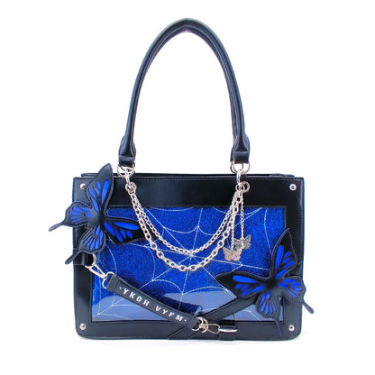 Gothic Lolita Shoulder Bags Briefcases Women Labyrinth Butterfly Chains Transparent Window Halloween HandBags Itabags Tote