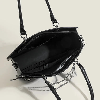 Gothic Style Lolita Girl Itabags Shoulder Bags Demon Labyrinth Butterfly Chain Transparent Window Halloween HandBags Tote