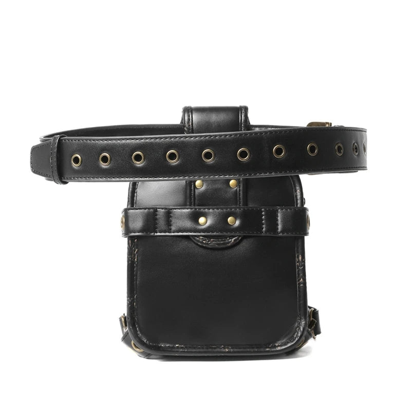 Gothic Waist Bag Fanny Pack Leather Steampunk Leg Bag Crossbody Shoulder Bags