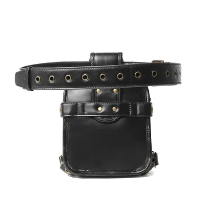 Gothic Waist Bag Fanny Pack Leather Steampunk Leg Bag Crossbody Shoulder Bags