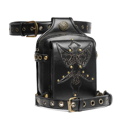 Gothic Waist Bag Fanny Pack Leather Steampunk Leg Bag Crossbody Shoulder Bags