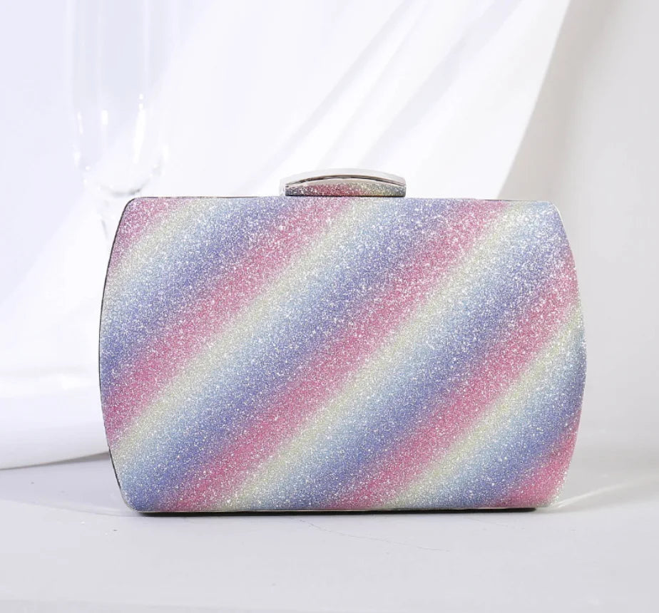 Gradient Rainbow Print Clutch purse wallet Women's Small clutches Bag Messenger Bags  Evening Purse Bridal Wedding Handbag gift