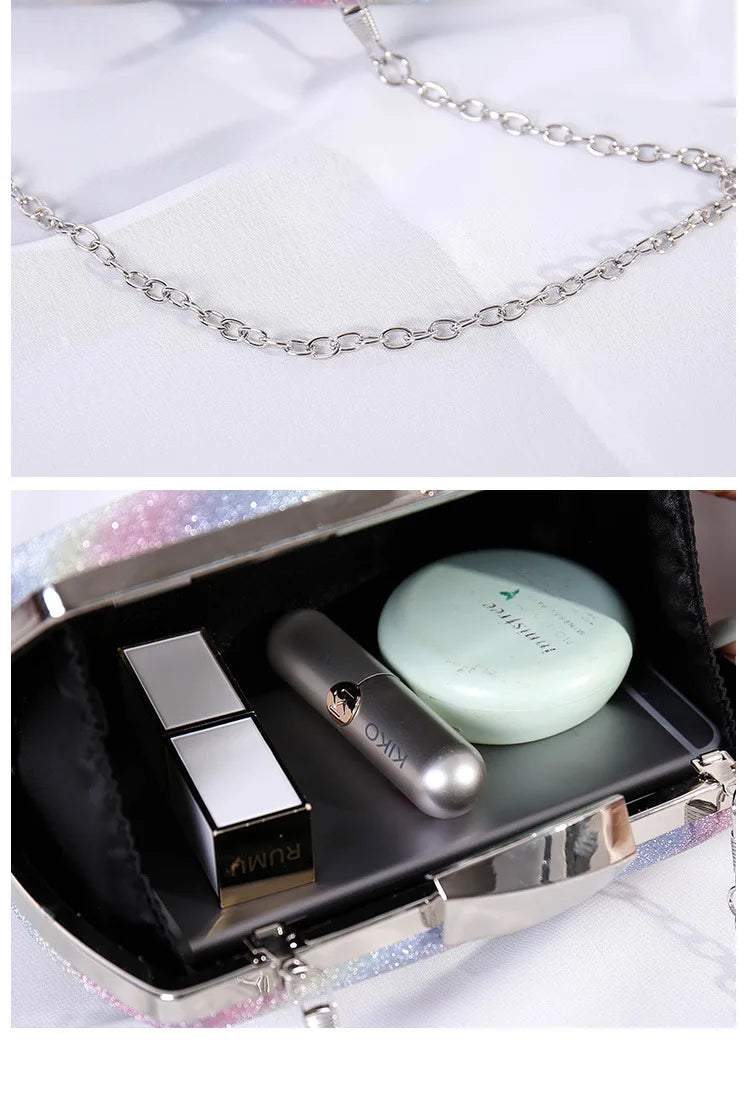 Gradient Rainbow Print Clutch purse wallet Women's Small clutches Bag Messenger Bags  Evening Purse Bridal Wedding Handbag gift