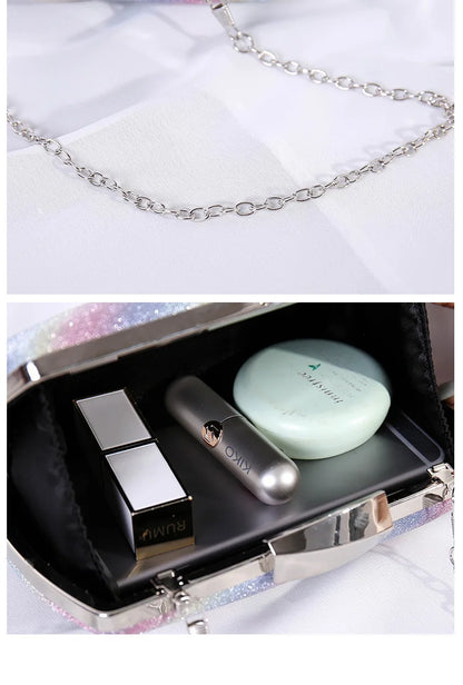 Gradient Rainbow Print Clutch purse wallet Women's Small clutches Bag Messenger Bags  Evening Purse Bridal Wedding Handbag gift