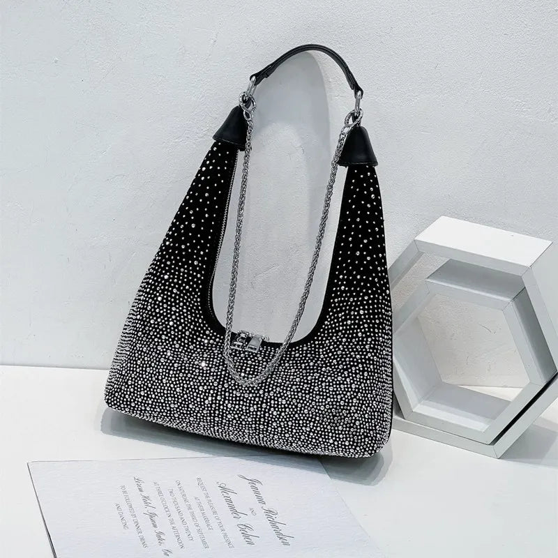 Gradient diamond bag female 2023 new high-quality flash diamond bag cross-body portable shoulder back omnimatch female bag