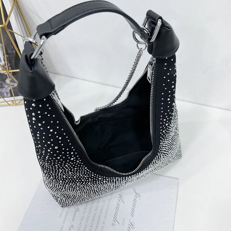 Gradient diamond bag female 2023 new high-quality flash diamond bag cross-body portable shoulder back omnimatch female bag