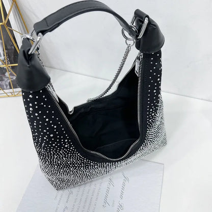 Gradient diamond bag female 2023 new high-quality flash diamond bag cross-body portable shoulder back omnimatch female bag