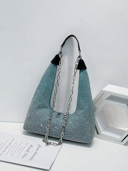 Gradient diamond bag female 2023 new high-quality flash diamond bag cross-body portable shoulder back omnimatch female bag