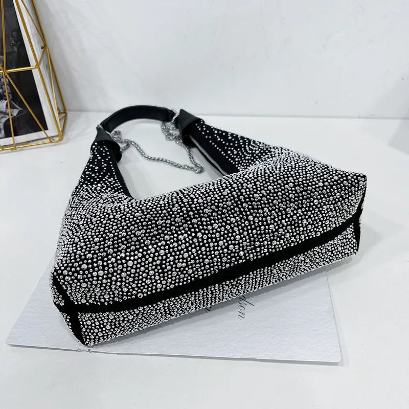 Gradient diamond bag female 2023 new high-quality flash diamond bag cross-body portable shoulder back omnimatch female bag