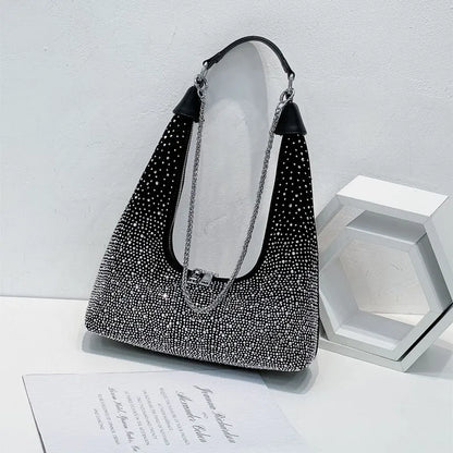 Gradient diamond bag female 2023 new high-quality flash diamond bag cross-body portable shoulder back omnimatch female bag