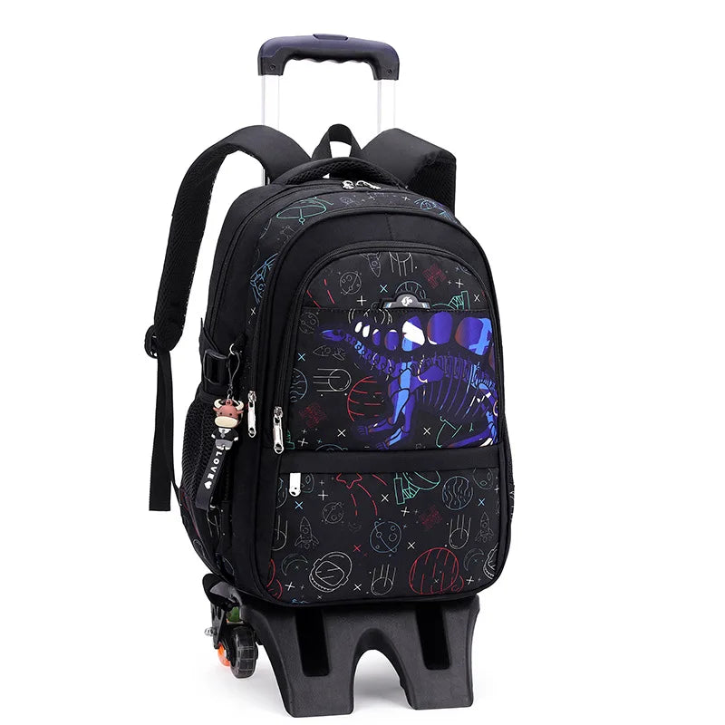Graffiti Trolley Children School Bags Mochila Kid Backpacks With Wheel Trolley Luggage For Girls Boys backpack Backbag Schoolbag