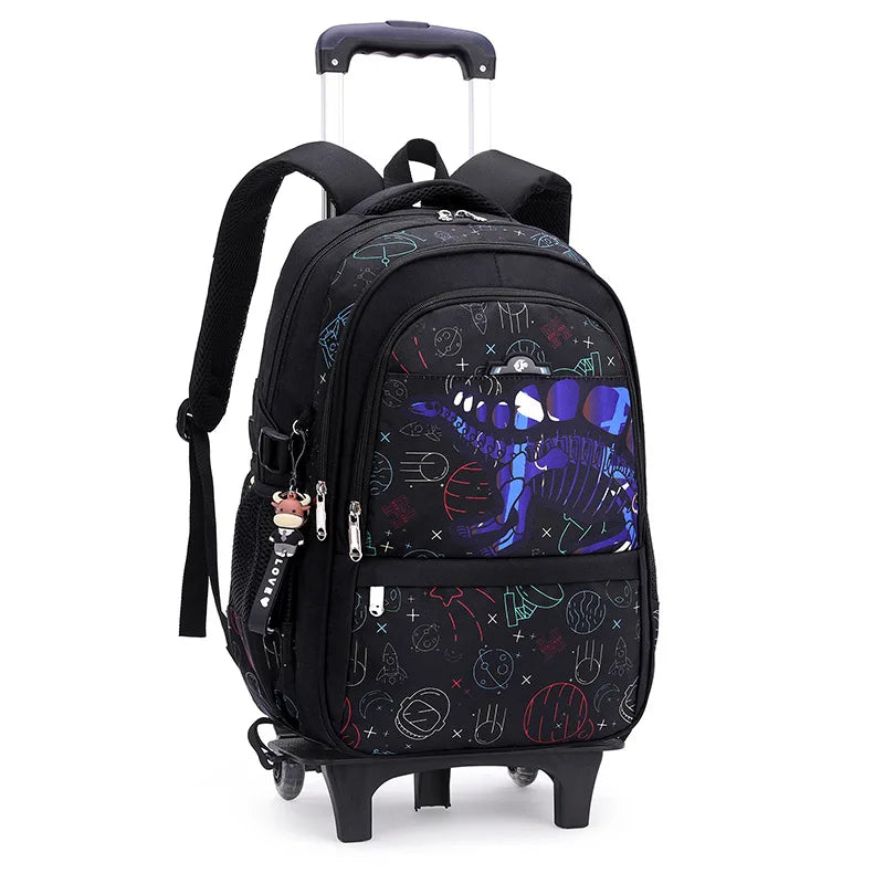 Graffiti Trolley Children School Bags Mochila Kid Backpacks With Wheel Trolley Luggage For Girls Boys backpack Backbag Schoolbag