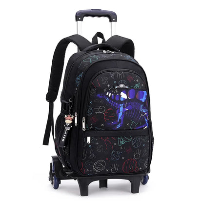 Graffiti Trolley Children School Bags Mochila Kid Backpacks With Wheel Trolley Luggage For Girls Boys backpack Backbag Schoolbag