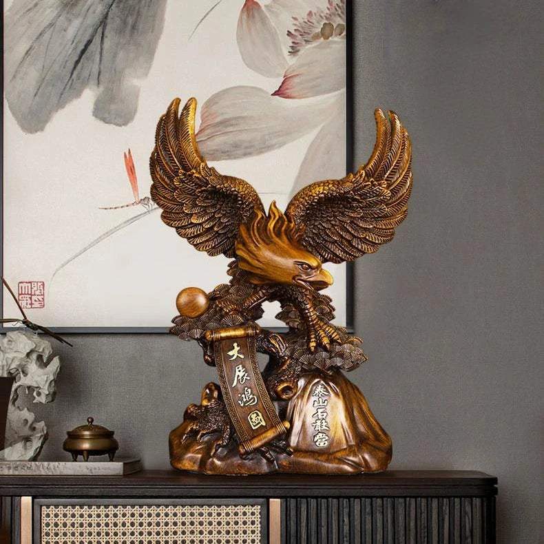 Grand Exhibition Grand Plan Dapeng Eagle Decoration New Chinese Office Home Decoration Company Opening Gift