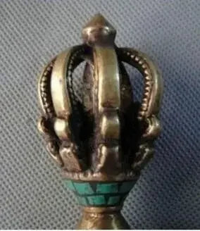 Gratis Pengiriman Dekorasi Perunggu Pabrik Murni Antik Kuno Tembaga Buddhisme Tibet Pirus Buddha Ritual Alat Tangan