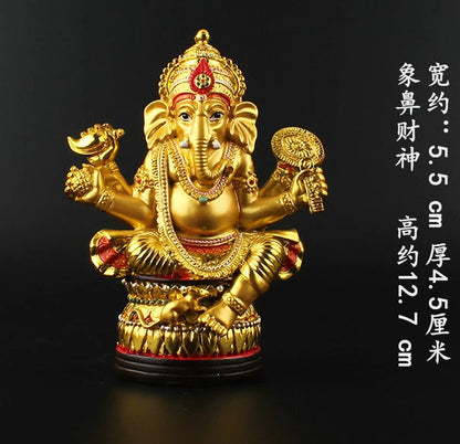 # Greco-Buddhist HOME OFFICE Talisman  House Protection # India, Thailand Gilding Ganesha Buddha statue  13 CM tall