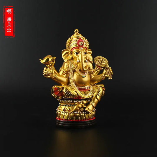 # Greco-Buddhist HOME OFFICE Talisman  House Protection # India, Thailand Gilding Ganesha Buddha statue  13 CM tall