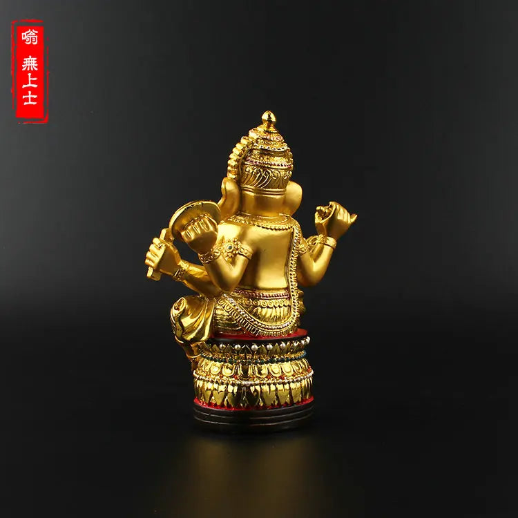 # Greco-Buddhist HOME OFFICE Talisman  House Protection # India, Thailand Gilding Ganesha Buddha statue  13 CM tall