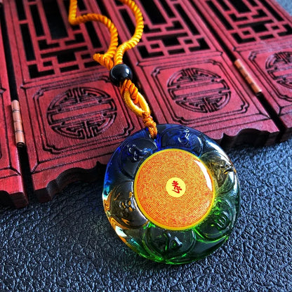 Greco-Buddhist pocket travel efficacious Auspicious Buddhist Amulet Exorcise evil spirits Shurangama Mantra Crystal Pendant