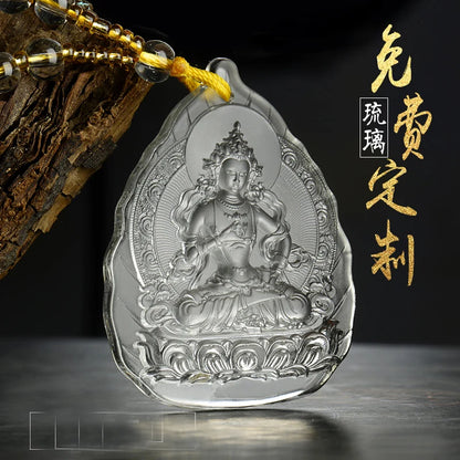 Greco Buddhist pocket travel efficacious bless Mascot Auspicious Namo Amitabha Vajrasattva  Buddha Crystal Pendant Amulet