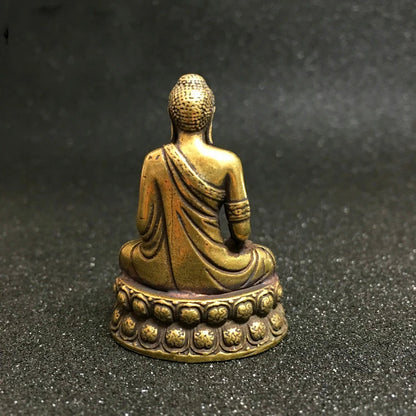 Greco-Buddhist travel Carry-on efficacious Mascot Bless safe good luck Mantra Sakyamuni Amitabha brass Pocket Buddha statue
