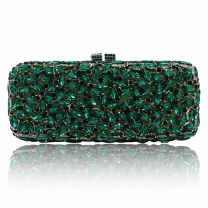 Green Crystal Women Wedding Party Evening Bags Hand Made Elegant Diamond Bridal Handbag Formal Dinner Banquet Rhinestone Purses