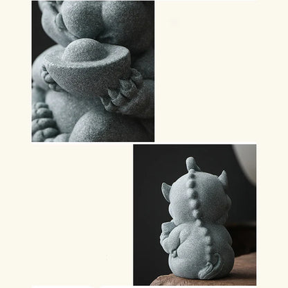 Green Sand Stone Gathering Wealth Pi Xiu Mascot Statue Chinese God Beast  Home Living Room, Office Art Deco Statue Free Delivery