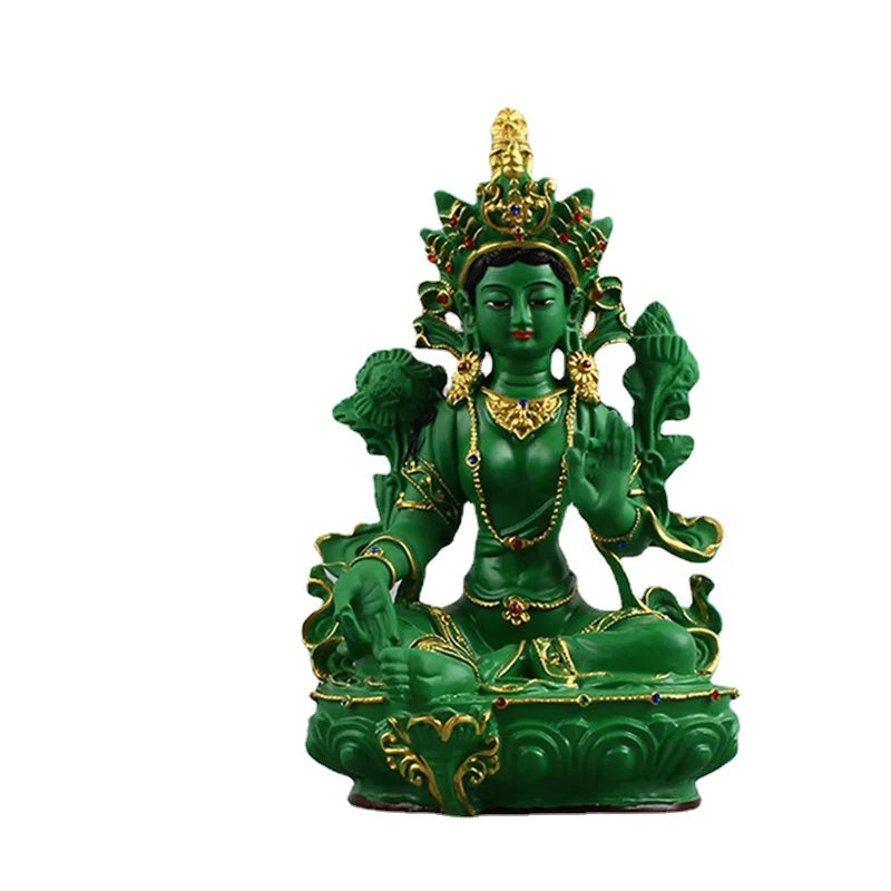 Green Tara Buddha painting Green Tara Bodhisattva Avalokitesvara Buddha resin crafts Buddha ornaments.