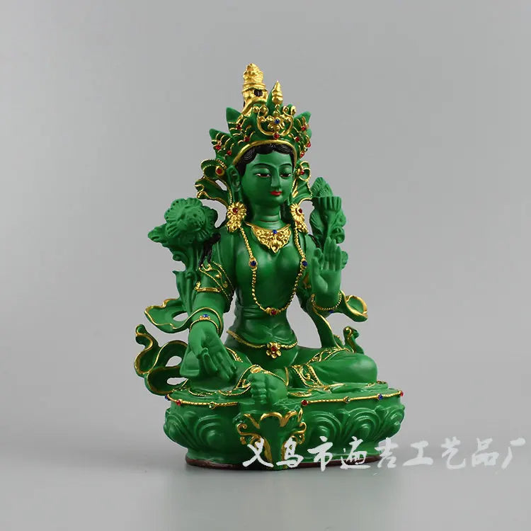 Green Tara Buddha painting Green Tara Bodhisattva Avalokitesvara Buddha resin crafts Buddha ornaments.