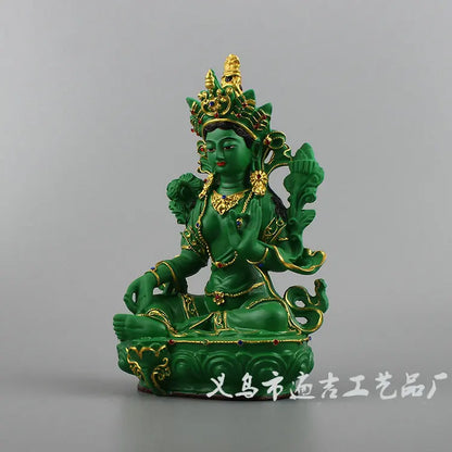 Green Tara Buddha painting Green Tara Bodhisattva Avalokitesvara Buddha resin crafts Buddha ornaments.