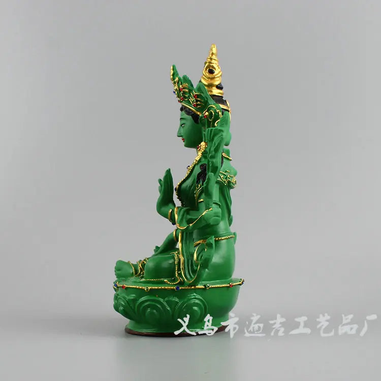 Green Tara Buddha painting Green Tara Bodhisattva Avalokitesvara Buddha resin crafts Buddha ornaments.