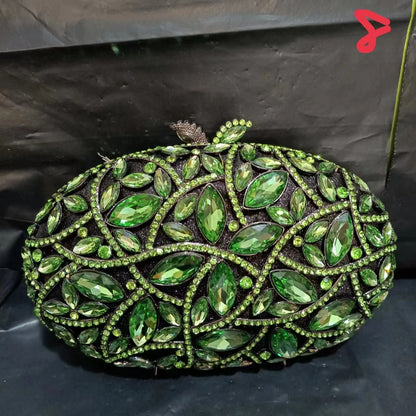 Green Yellow Elegant Hollow Out Clutch Woman Diamond Birthday Evening Purse Wedding Bridal Clutches Bags Party Crystal Handbag