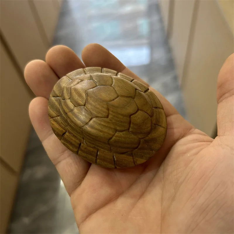 Green sandalwood carving copper money rich turtle shell decoration piece play hand  piece home decoration creative crafts