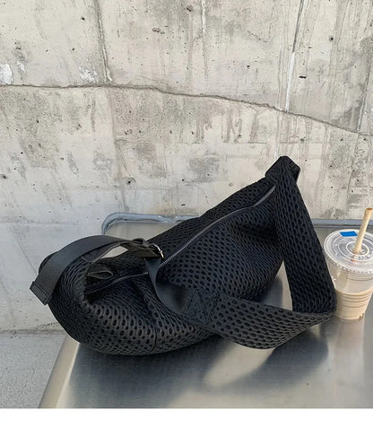 Grid Crossbody for Women 2024 Simple Large Capacity Crescent Casual and Light Shoulder Bag Spot Fashion Movement