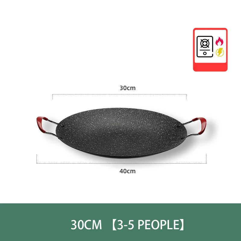 Grill Pan Korean Round Non-Stick Barbecue Plate Outdoor Travel Camping Frying Pan Barbecue Accessories