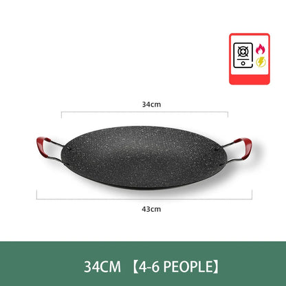 Grill Pan Korean Round Non-Stick Barbecue Plate Outdoor Travel Camping Frying Pan Barbecue Accessories