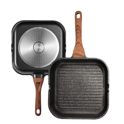 Grill Pan for Stove Tops Nonstick Marble Coating Aluminum Induction Steak Pan with Pour Spout