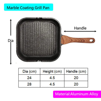 Grill Pan for Stove Tops Nonstick Marble Coating Aluminum Induction Steak Pan with Pour Spout
