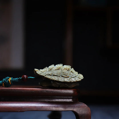Guaiacum Wood 6CM Turtle Shell Sculpture Pterocarpus Tinctorius Wood Statue Carving Lucky Tortoise Pendant Home Decor