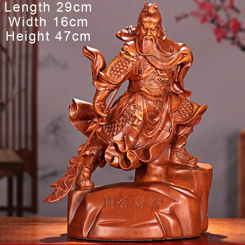 Guan Gong Buddha Sculpture Decor, Home Buddha Hall Office Living Room Decorations, Second Master of Dadaoguan, Resin crafts, 1Pc