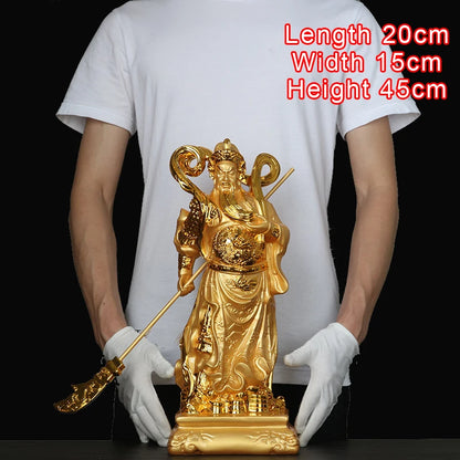 Guan Gong Buddha Sculpture Decor, Home Buddha Hall Office Living Room Decorations, Second Master of Dadaoguan, Resin crafts, 1Pc