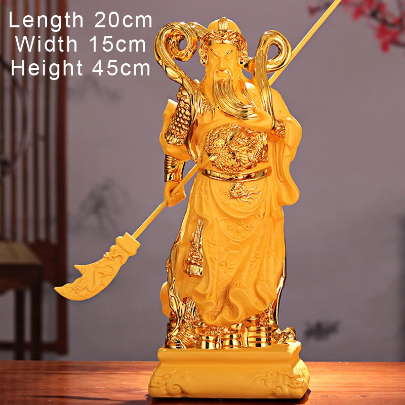 Guan Gong Buddha Sculpture Decor, Home Buddha Hall Office Living Room Decorations, Second Master of Dadaoguan, Resin crafts, 1Pc