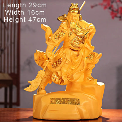 Guan Gong Buddha Sculpture Decor, Home Buddha Hall Office Living Room Decorations, Second Master of Dadaoguan, Resin crafts, 1Pc