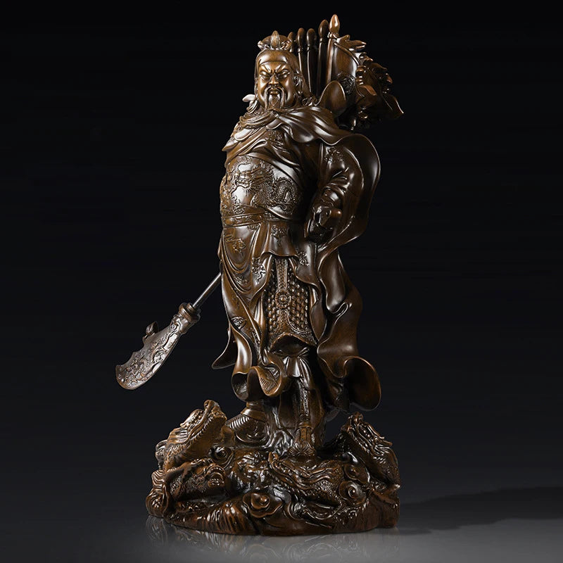 Guan Gong Buddha Sculpture Decor, Home Buddha Hall Office Living Room Decorations, Second Master of Dadaoguan, Resin crafts, 1Pc