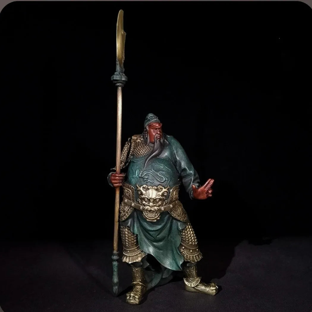 Guan Gong China God of wealth Guanyu Colour Bronze Statues Figurine Sculpture Home Decor