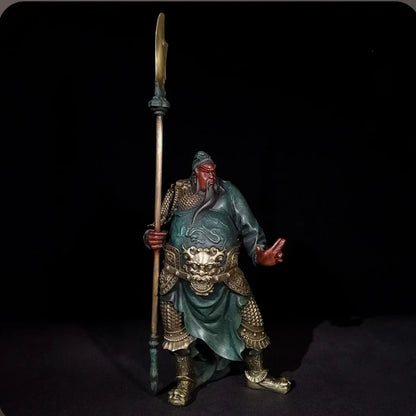 Guan Gong China God of wealth Guanyu Colour Bronze Statues Figurine Sculpture Home Decor