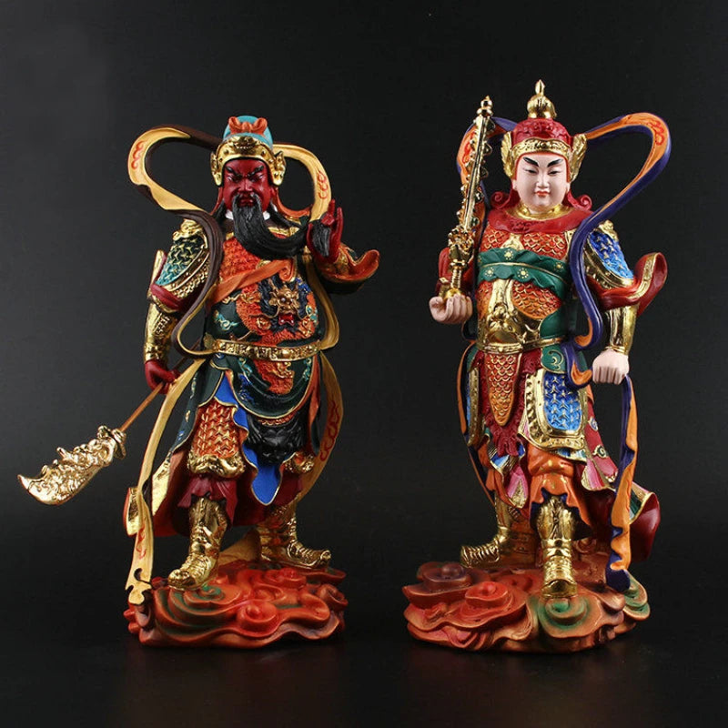 Guan Yu Sculptures Sangharama Bodhisattva Resin Painting Buddha Statues Dharma Wealth Room Home Decor